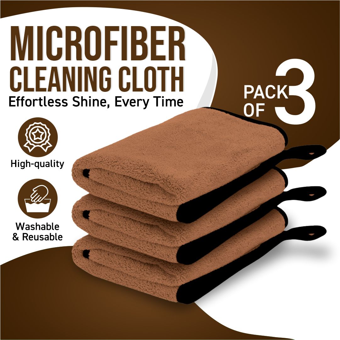 Microfiber Cleaning Cloth| Highly Absorbent,Lint and Streak Free, Multi-Purpose Wash Cloth for Kitchen,Car,Window,Stainless Steel,Silverwear(Pack of 3)