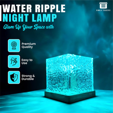 CRAE Water Ripple Night Light, Romantic Warm Ocean Wave Effect, Crystal Astronomy Night Table Lamp for Bedroom, LED Projection Lamp (Water Ripple)
