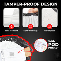 CRAE Temper Proof Courier Polybags 60 Micron for Shipping/Packing |