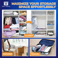 Crae Vacuum Storage Bags for Travel,Space Saver Compression Storage Bags for Packing | Airtight Reusable Ziplock with Hand Pump |(2 PIECE 50X70,2 PIECE 60X80,1 PIECE 80X100,1 HAND PUMP) 5 Piece Set
