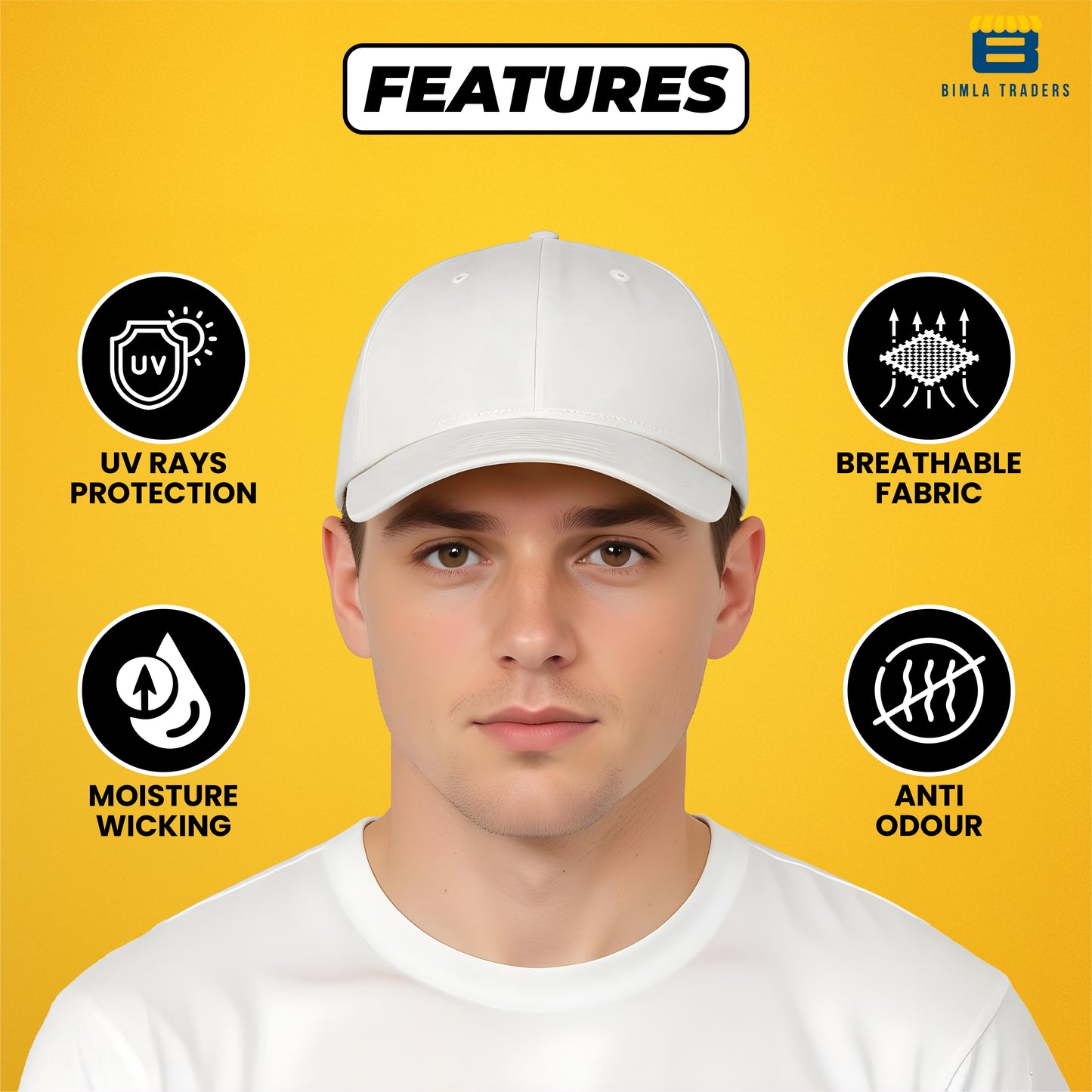 BTfash Classic Plain Adjustable Baseball Cap for Men and Women, Unisex Cap for All Seasons (Pack of 2)