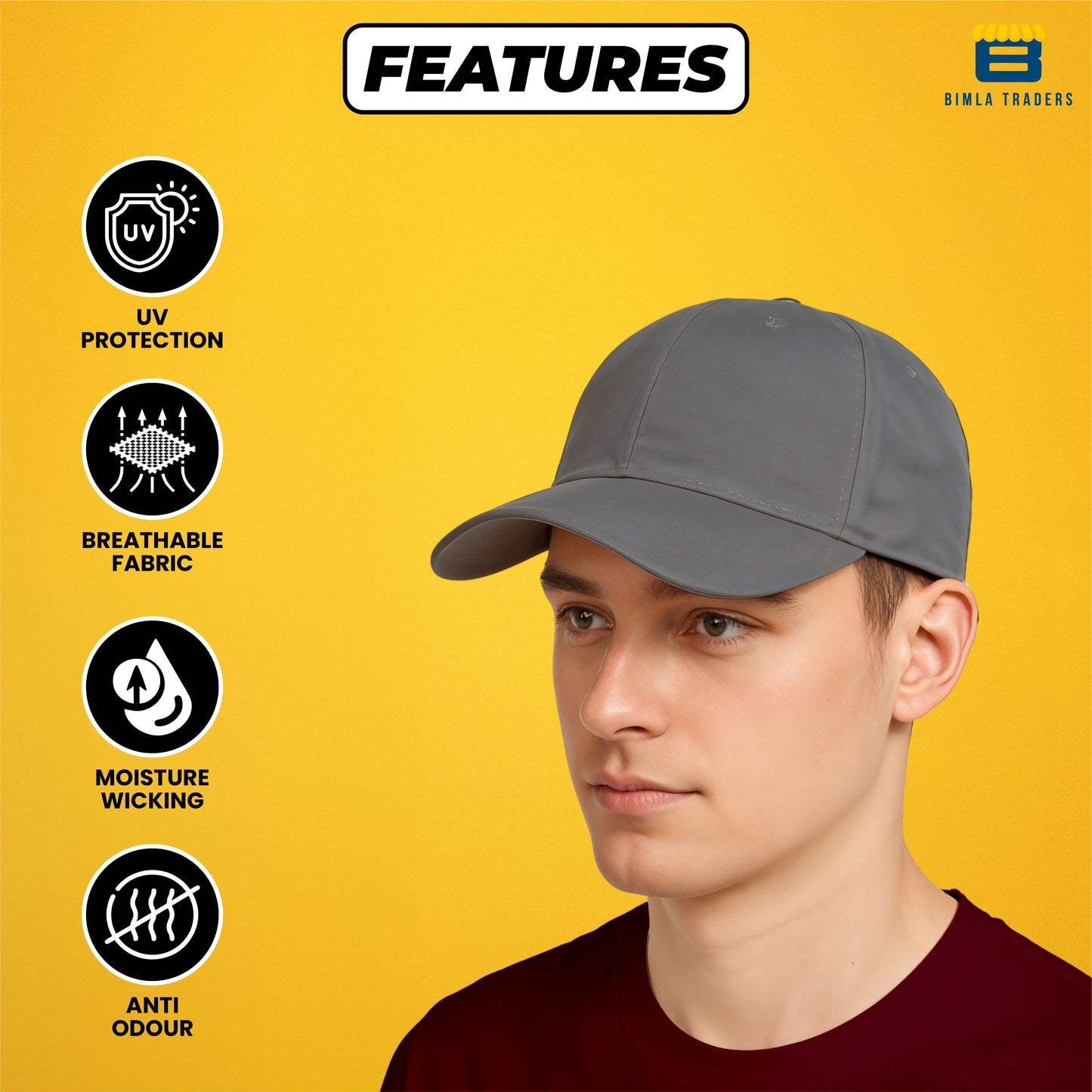 BTfash Classic Plain Adjustable Baseball Cap for Men and Women, Unisex Cap for All Seasons (Pack of 2)