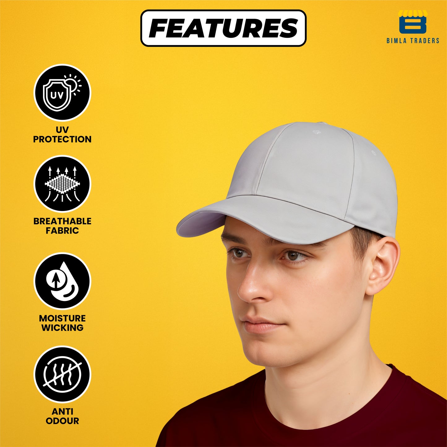BTfash Classic Plain Adjustable Baseball Cap for Men and Women, Unisex Cap for All Seasons (Pack of 2)