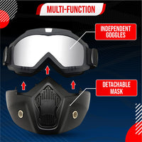 Goggle Mask Anti Scratch UV Protective Open Face & Eyewear Windproof Unisex
