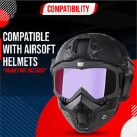 BTfash Anti Scratch UV Protective Motorcycle Face Mask with Detachable Goggles | Anti-Fog UV Protection Riding Mask with Removable Breathable Filter | Full Face Windproof Shield for Biking.(Rainbow)
