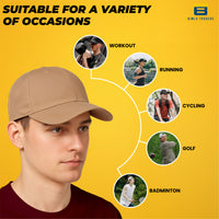 Bimla Traders Unisex Adjustable Plain Baseball Caps – Beige & Olive Green (Pack of 2)