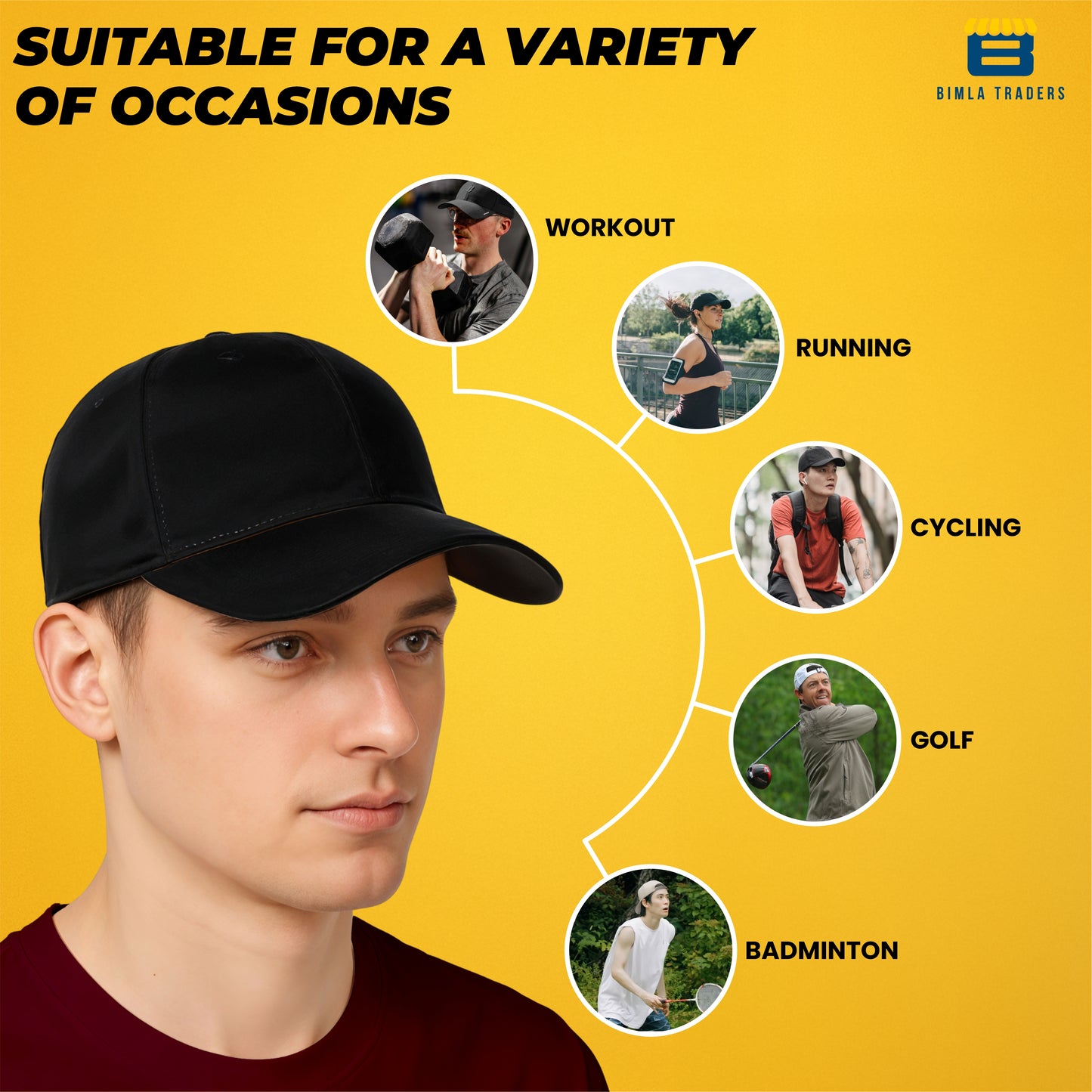 Bimla Traders Unisex Adjustable Plain Baseball Caps – Beige & Olive Green (Pack of 2)