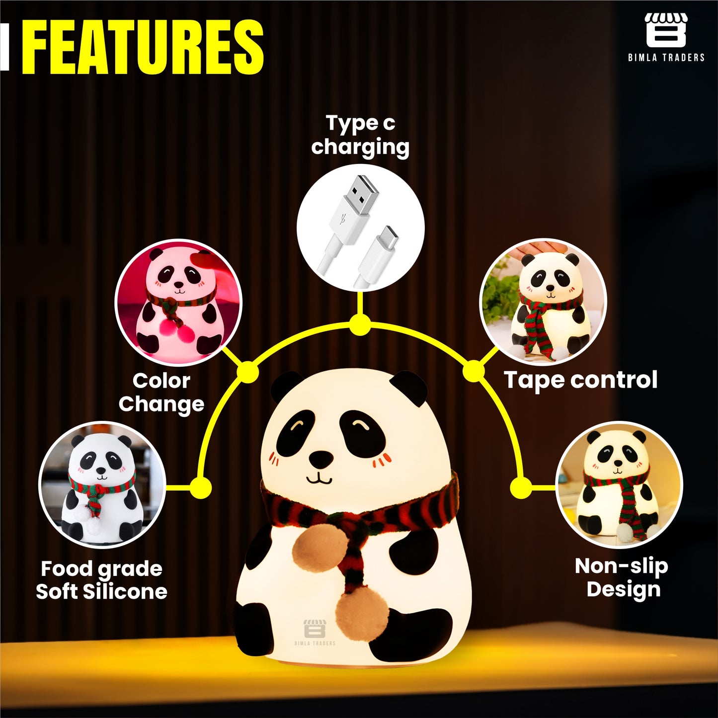 Panda Night Lamp for Baby, Kids, teenagers and Adults