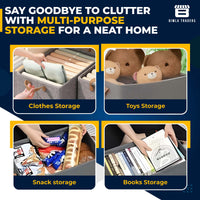 BTfash Clothes, Foldable Clothes Storage Baskets for Wardrobe, Books, Saree, Shirts, Stationery Paper, Document Toy,and Blankets Storage Box with Handles | 26 Liter |
