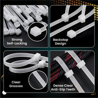 CRAE Nylon Cable Zip Ties Heavy Duty Strong Wire Organizers Self Locking Fasteners |