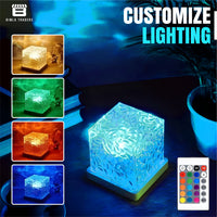 CRAE Water Ripple Night Light, Romantic Warm Ocean Wave Effect, Crystal Astronomy Night Table Lamp for Bedroom, LED Projection Lamp (Water Ripple)