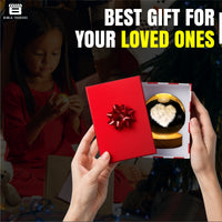 CRAE 3D Love Heart Crystal Ball Night Lamp for Couple, Light Lamp with Wooden Base for Lovers, Mothers Day, Birthday (Love Heart)