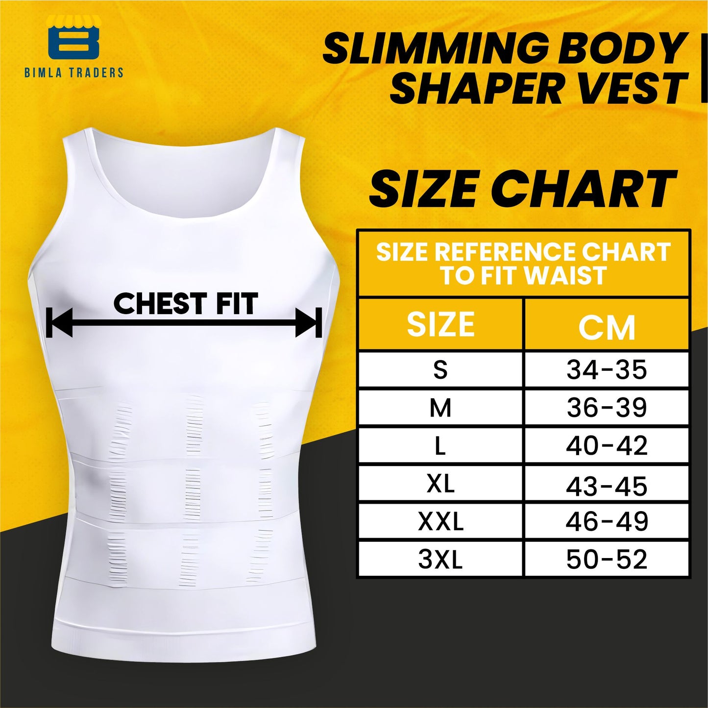Bimla Traders Mens Slimming Body Shaper Vest, Stretchable Tummy Tucker Tank Top