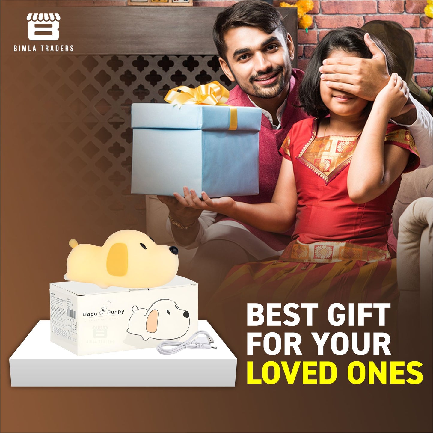 LED Sleeping Cute Puppy Silicone Lamp for Baby,Boys & Girls Bedroom, Room Decor, Home Decoration