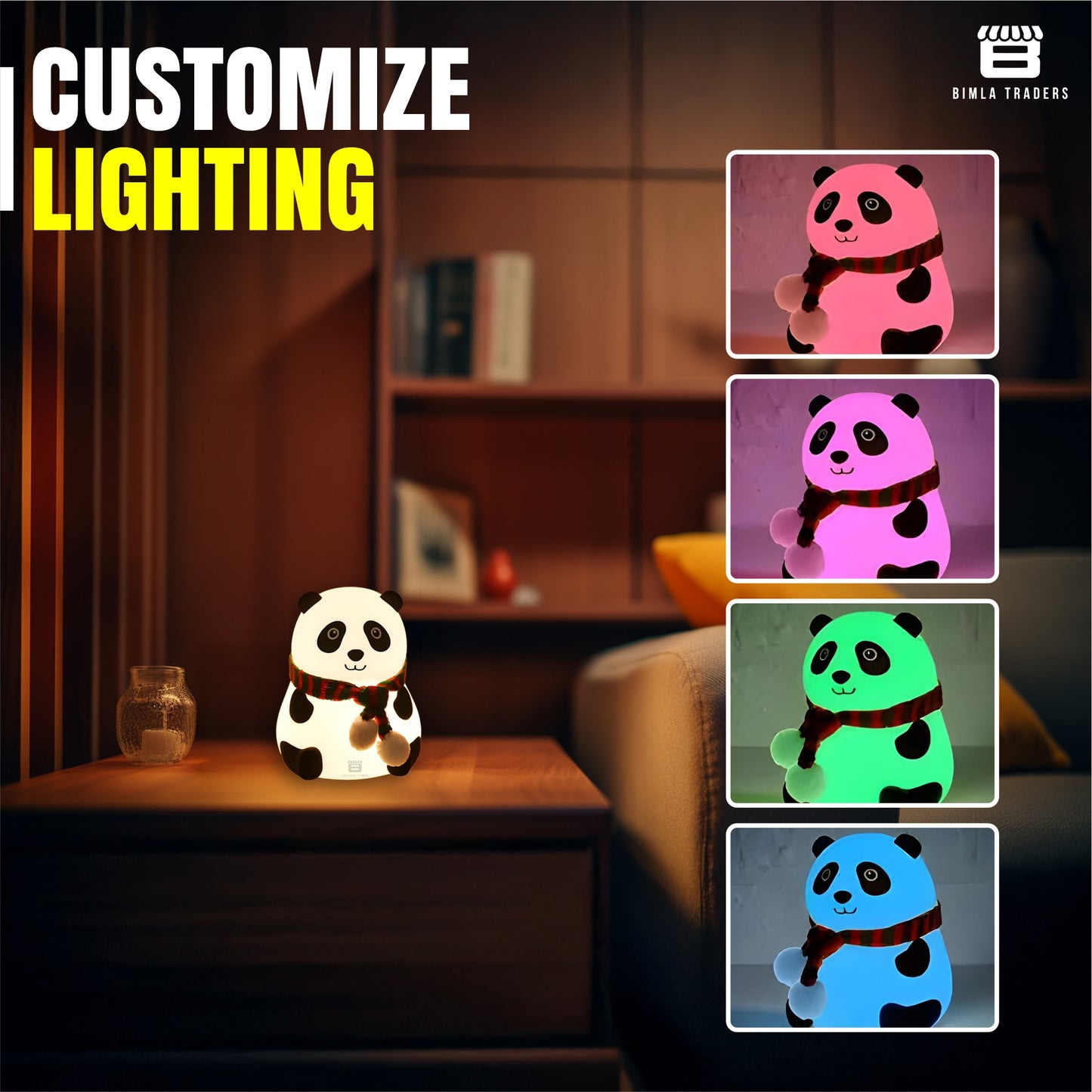 CRAE Panda Night Lamp for Kids | Adorable Room Decor & Lover Gifts for Teen Girls Boys | Night Light for Cute Baby Room,Table,Beside