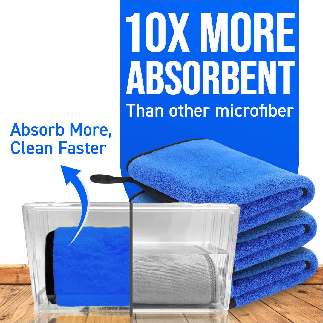 Microfiber Cleaning Cloth| Highly Absorbent,Lint and Streak Free, Multi-Purpose Wash Cloth for Kitchen,Car,Window,Stainless Steel,Silverwear(Pack of 3)