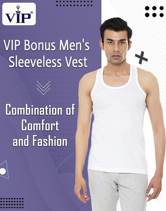 VIP Men Regular Fit Vest Pack of 2