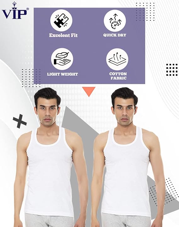 VIP Men Regular Fit Vest (Pack of 4)