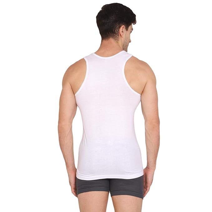 VIP Supreme Mens White Round Neck Sleeveless Cotton Vest Pack of 10