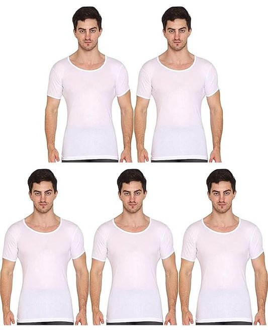 VIP Men's Half Sleeve Cotton Vests for Everyday Wear – Pack of 5