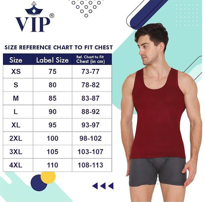 VIP Supreme Men's Sleeveless Cotton Vest (Pack of 5) Assorted