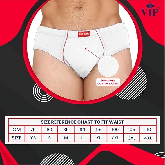 VIP Frenchie Plus Men's Cotton Brief (Pack of 3)