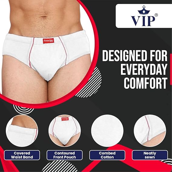 VIP Frenchie Plus Men's Cotton Brief (Pack of 3)