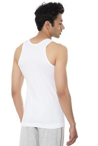 VIP Frenchie Elite Men's Cotton Vest. Pack of 2 (White)