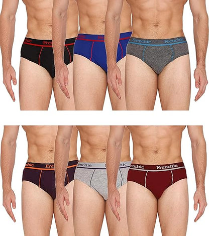 VIP Frenchie Outer Elastic Men's Cotton Briefs (Pack of 6)