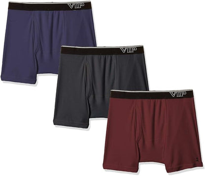 VIP Men's Regal Collection 100% Cotton 1x1 Rib Trunk (Pack of 3)