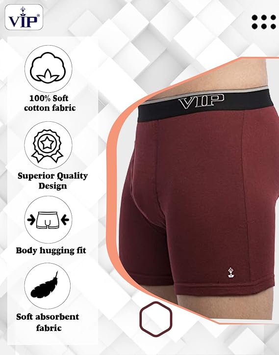 VIP Men's Regal Collection 100% Cotton 1x1 Rib Trunk (Pack of 3)