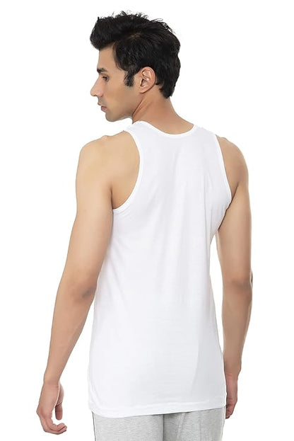 VIP Men's Frenchie Oxy White Cotton Vest (Pack of 4)