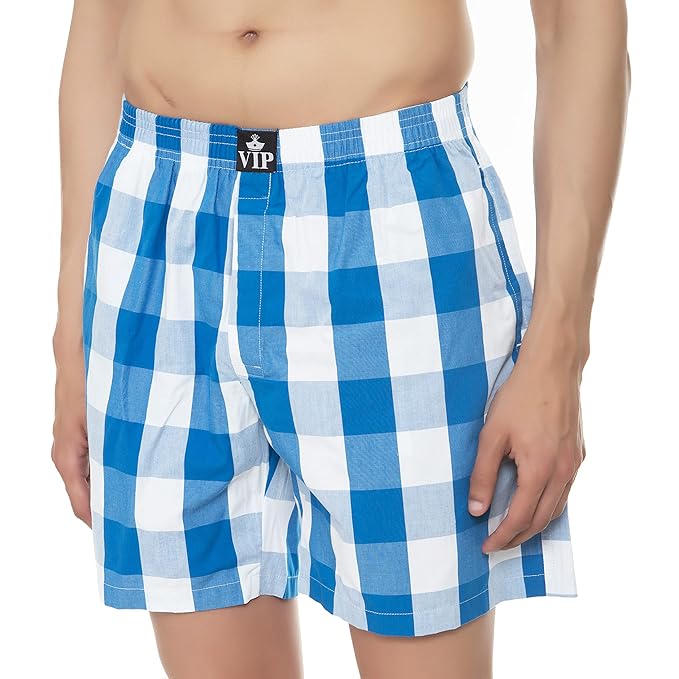 VIP Men's Cotton Boxer Shorts with Side Pockets (Pack of 2)