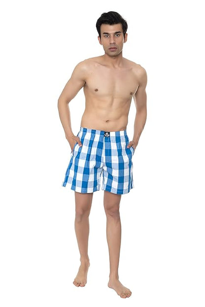 VIP Men's Cotton Boxer Shorts with Side Pockets (Pack of 2)