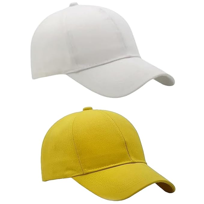 BTfash Classic Plain Adjustable Baseball Cap for Men and Women, Unisex Cap for All Seasons (Pack of 2)