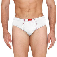VIP Frenchie Plus Mens Solid Cotton Brief Elasticated Waistband Comfortable Innerwear Pack of 2 (White/Assorted)