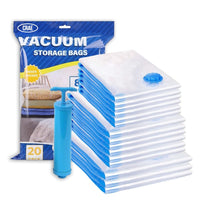 Crae Vacuum Storage Bags for Travel,Space Saver Compression Storage Bags for Packing | Airtight Reusable Ziplock with Hand Pump |(2 PIECE 50X70,2 PIECE 60X80,1 PIECE 80X100,1 HAND PUMP) 5 Piece Set