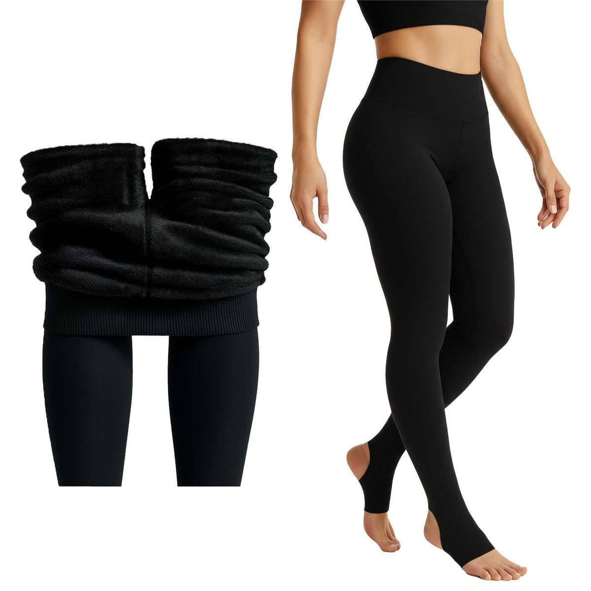 Bimla Traders Women Winter Fur Leggings | Light Winter Thermal Leggings for 18-28°C | Soft Fleece-Lined Stretch Winter Wear Bottoms