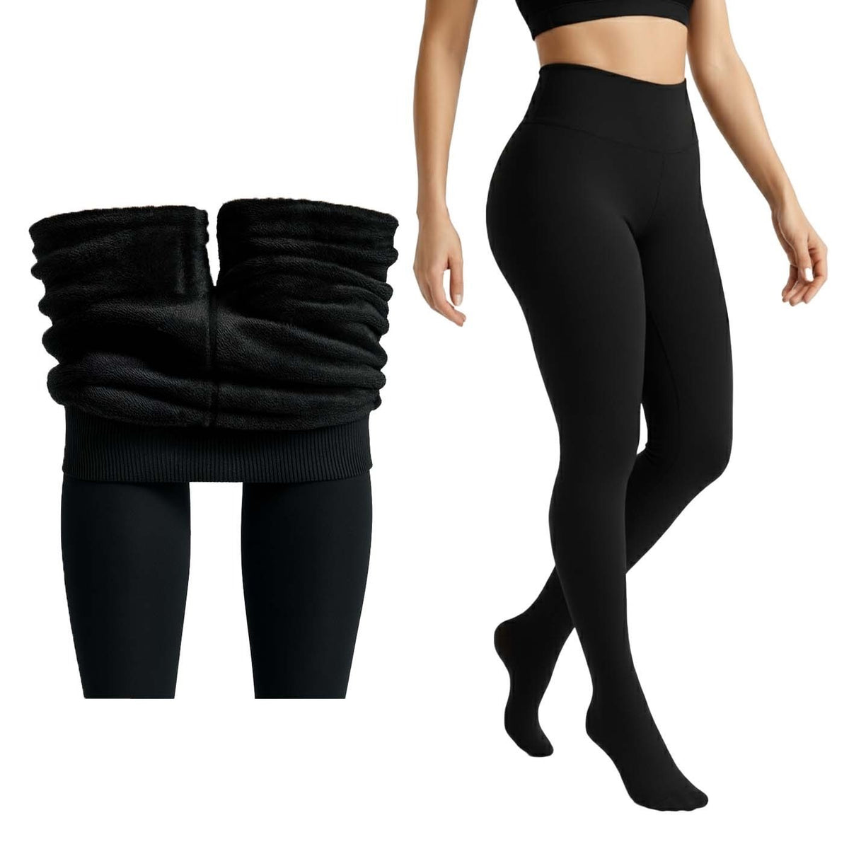 Bimla Traders Women Winter Fur Leggings | Mild Winter Thermal Leggings for 10-18°C | Soft Fleece-Lined Stretch Winter Wear Bottoms