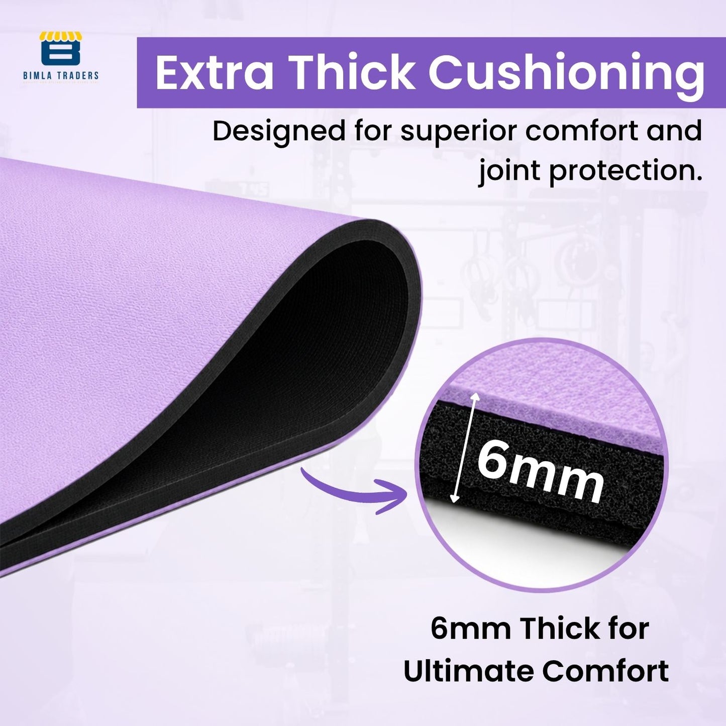 Bimla Traders Premium TPE Yoga Mat for Women & Men | Anti-Slip Exercise & Gym Mat for Home Workouts | Lightweight & Durable