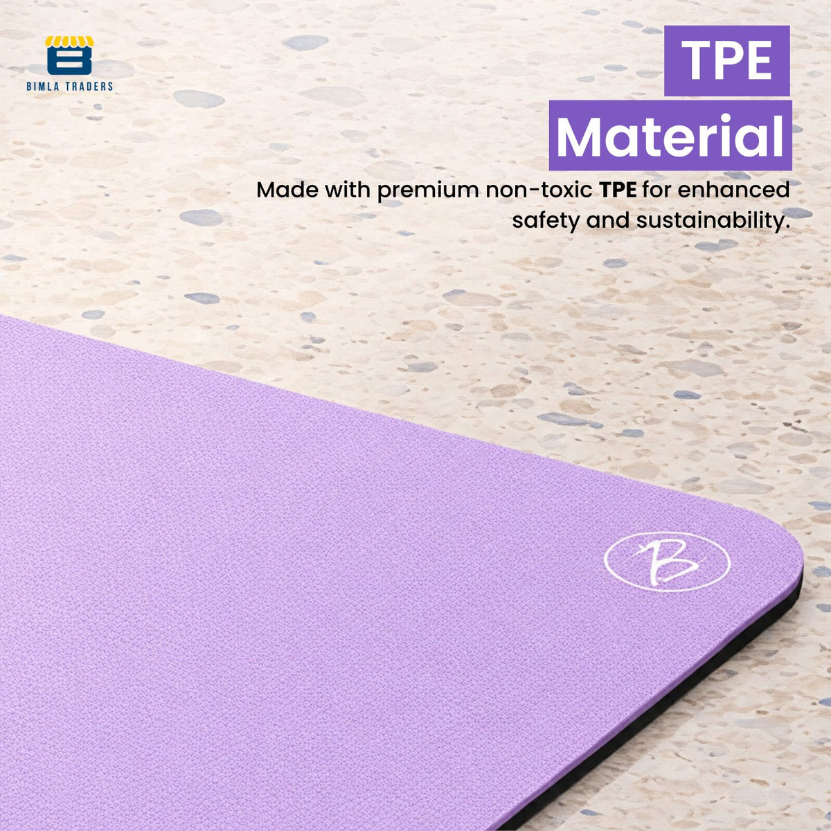 Bimla Traders Premium TPE Yoga Mat for Women & Men | Anti-Slip Exercise & Gym Mat for Home Workouts | Lightweight & Durable