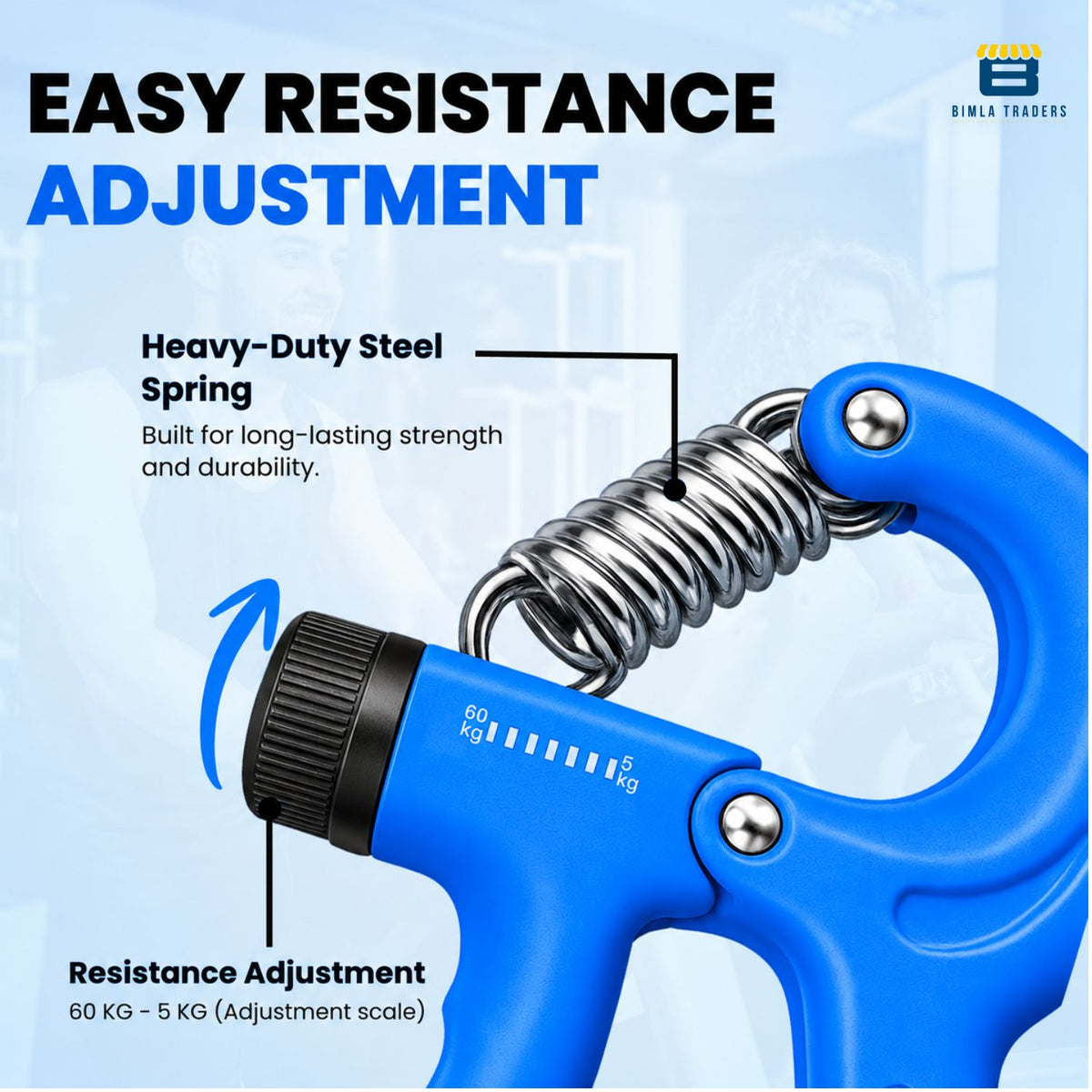 Bimla Traders Advanced Hand Grip Exerciser with Counter – Heavy-Duty 60 KG Forearm & Wrist Strength Trainer
