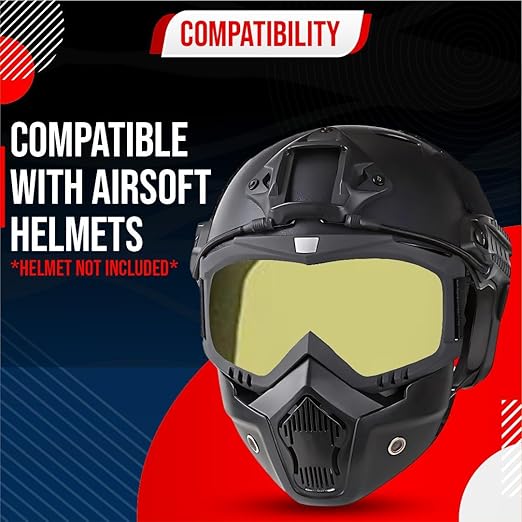 Btag Goggle Mask Anti Scratch UV Protective Open Face & Eyewear Windproof Unisex