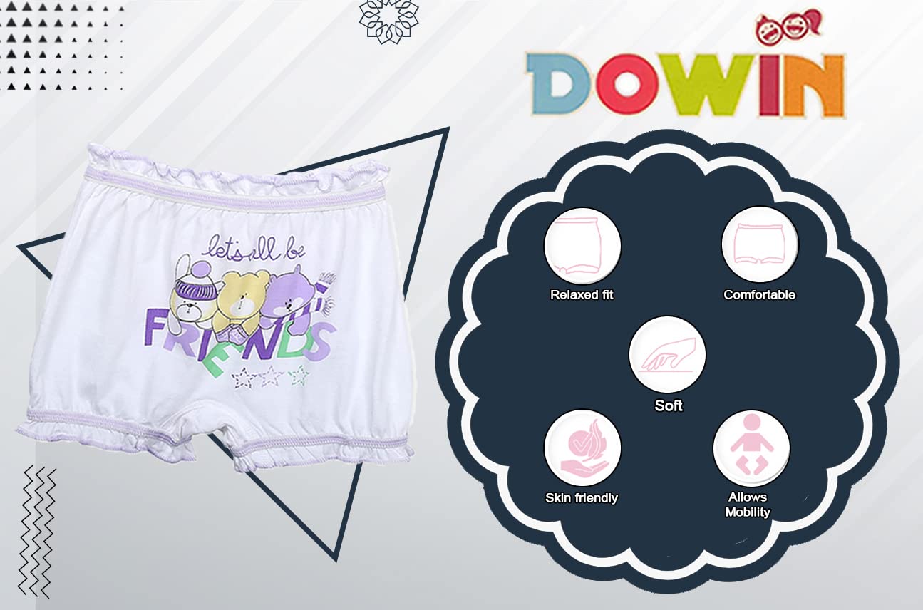 Dowin Boys and Girls 100% Cotton Bloomers(Pack of 6)