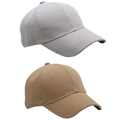 BTfash Classic Plain Adjustable Baseball Cap for Men and Women, Unisex Cap for All Seasons (Pack of 2)