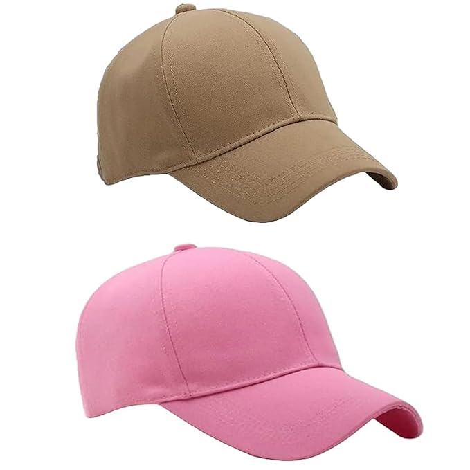 BTfash Classic Plain Adjustable Baseball Cap for Men and Women, Unisex Cap for All Seasons (Pack of 2)