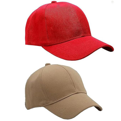 BTfash Classic Plain Adjustable Baseball Cap for Men and Women, Unisex Cap for All Seasons (Pack of 2)