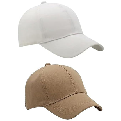 BTfash Classic Plain Adjustable Baseball Cap for Men and Women, Unisex Cap for All Seasons (Pack of 2)