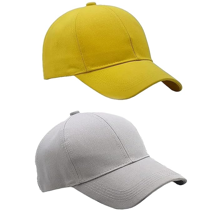 BTfash Classic Plain Adjustable Baseball Cap for Men and Women, Unisex Cap for All Seasons (Pack of 2)