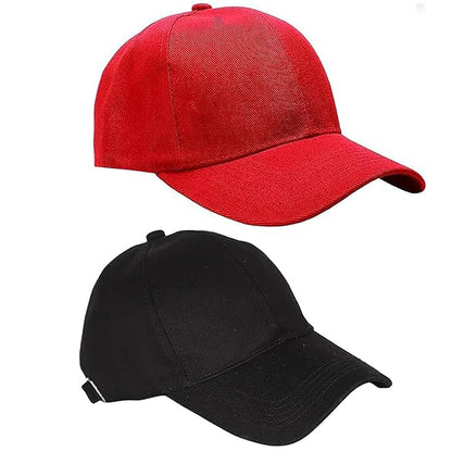 BTfash Classic Plain Adjustable Baseball Cap for Men and Women, Unisex Cap for All Seasons (Pack of 2)